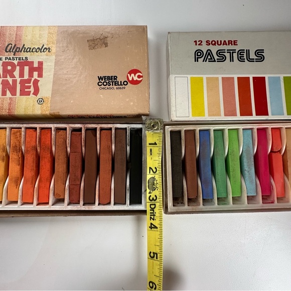 2pk Koss & Weber Costello Square Pastels Earth Tones Chalk Sticks Primary Colors - Picture 10 of 10